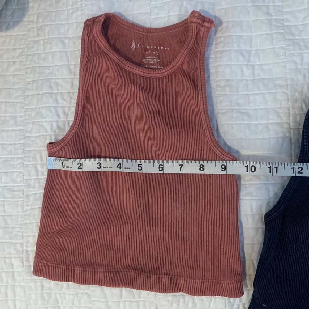Free People Sleeveless Ribbed Tops - Rust and Navy - Picture 5 of 5